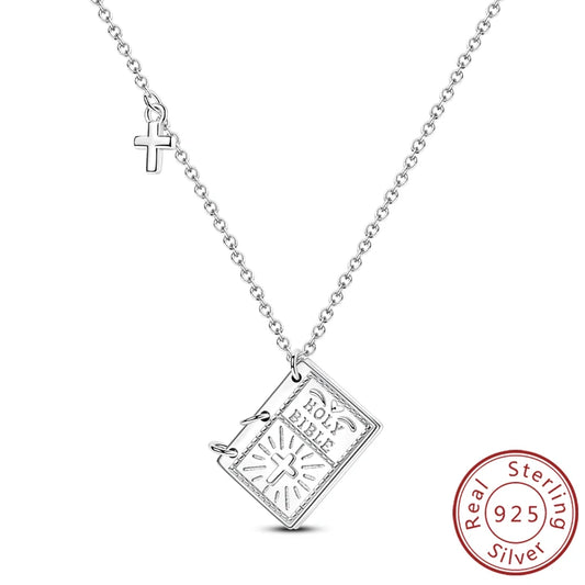 Luckacco Necklace 925 Sterling Silver Butterfly Love Heart Bear Classic Simple Adjustable Necklace For Women Girl Fashion Jewelry Gifts