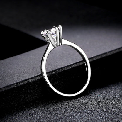 Luckacco Engagement Rings For Women Bride Crystal Silver Gold Color Wedding Rings Accessories Jewelry Korean Fashion Jewelry R014