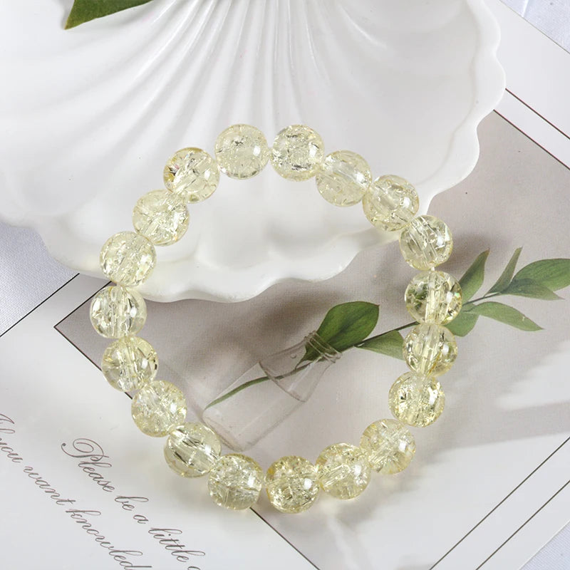 luckacco shinning crystal beads elastic bracelet korean style colorful crystal glass beaded bracelet bangles for women