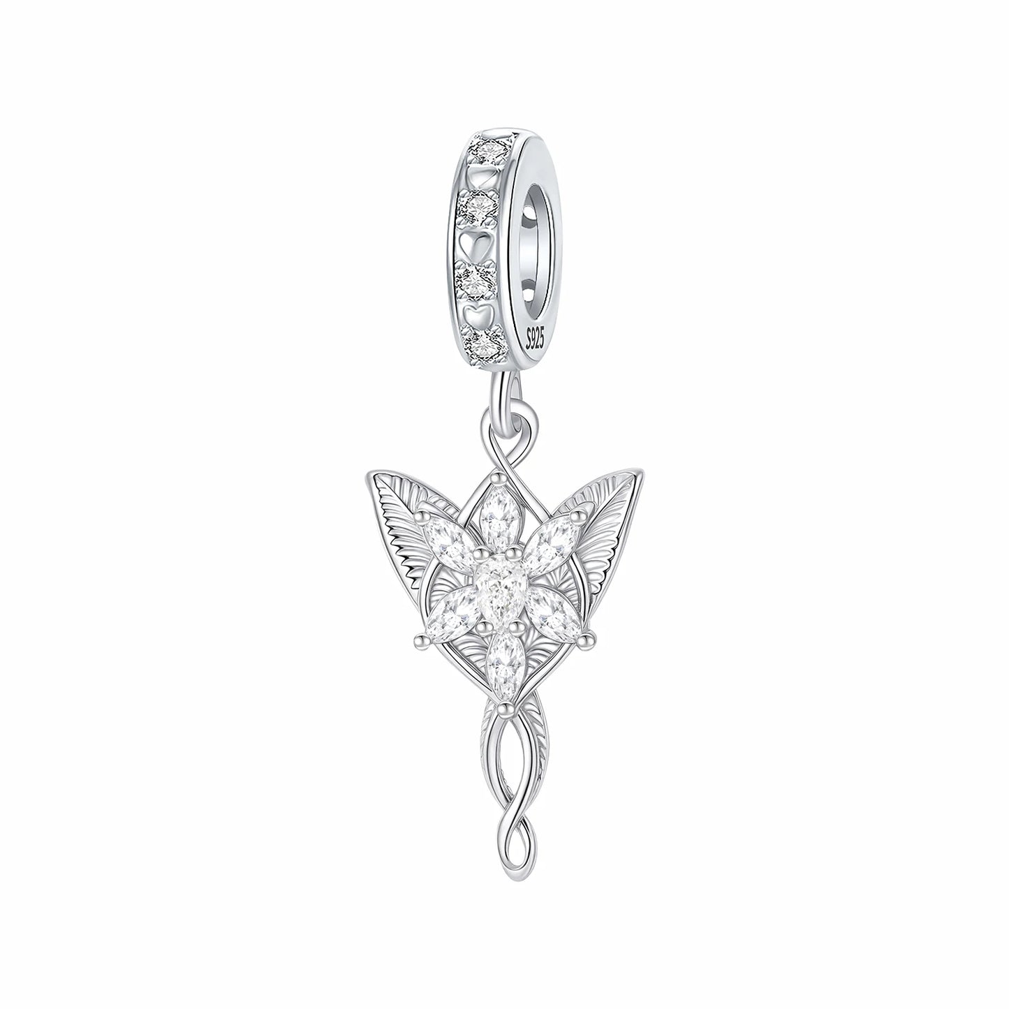 luckacco 925 sterling silver charms flower grass leaf pendants fit 4mm hole diameter bracelets fine diy jewelry gifts