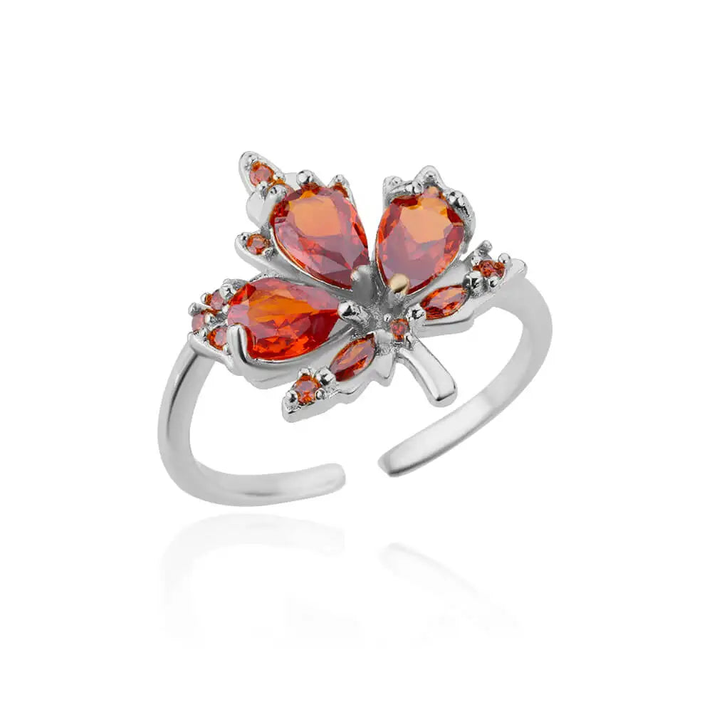luckacco 2025 fashion colorful zircon flower rings for women gold color stainless steel finger ring trend luxury boho aesthetic jewelry