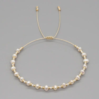 Luckacco Go2Boho Miyuki Seed Bead Bracelet Fashion Dainty Jewelry Tiny Natural Freshwater Pearl Bracelets for Women Jewellery Gift