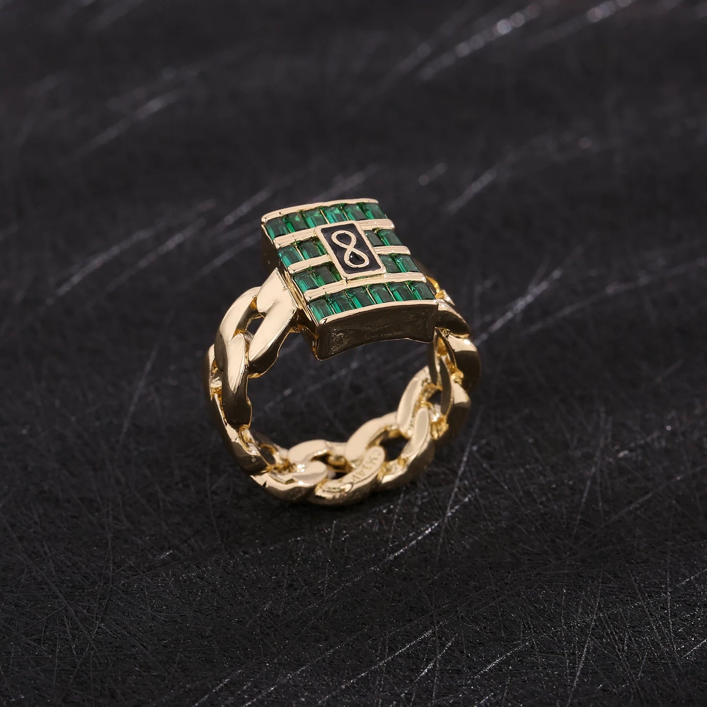 luckacco new monaco men's and women's rings, elegant zircon rings, brass material, party gifts, monaco charm rings