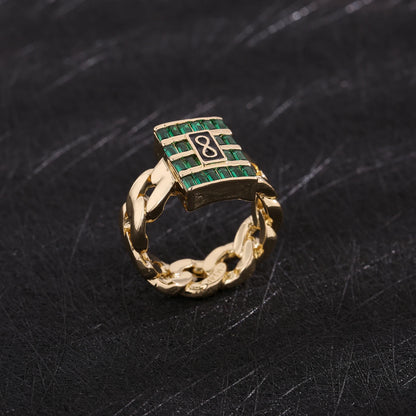 Luckacco New Monaco men's and women's rings, elegant zircon rings, brass material, party gifts, Monaco charm rings
