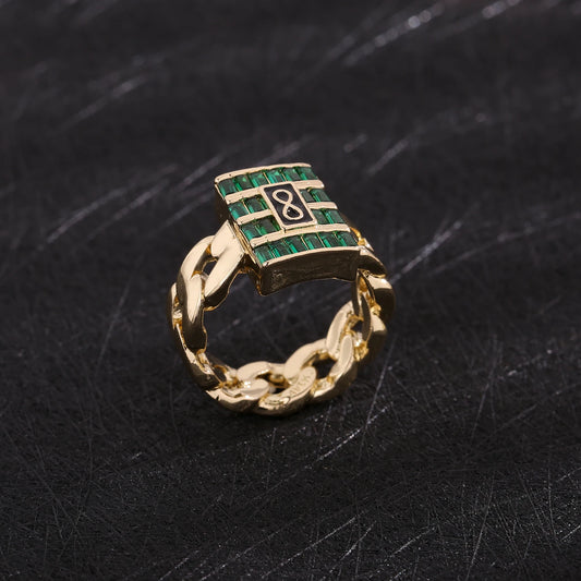 Luckacco New Monaco men's and women's rings, elegant zircon rings, brass material, party gifts, Monaco charm rings