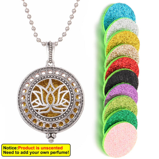 Luckacco New Aroma Kaleidoscope Retro Necklace Antique Locket Pendant Magnetic Perfume Essential Oil Diffuser Locket Aromatherapy Jewelry
