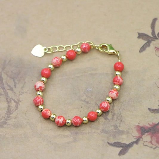 Luckacco Lovely Fashion Natural Stone Bead Bracelet Baby Girls Lobster Clasp Accessories Girls Yoga Christmas Wedding Gift Jewelry Charm
