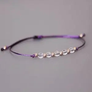 Luckacco Clear quartz Crystal Lady's April Birthday Stone bracelet fits her adjustable gemstone gift