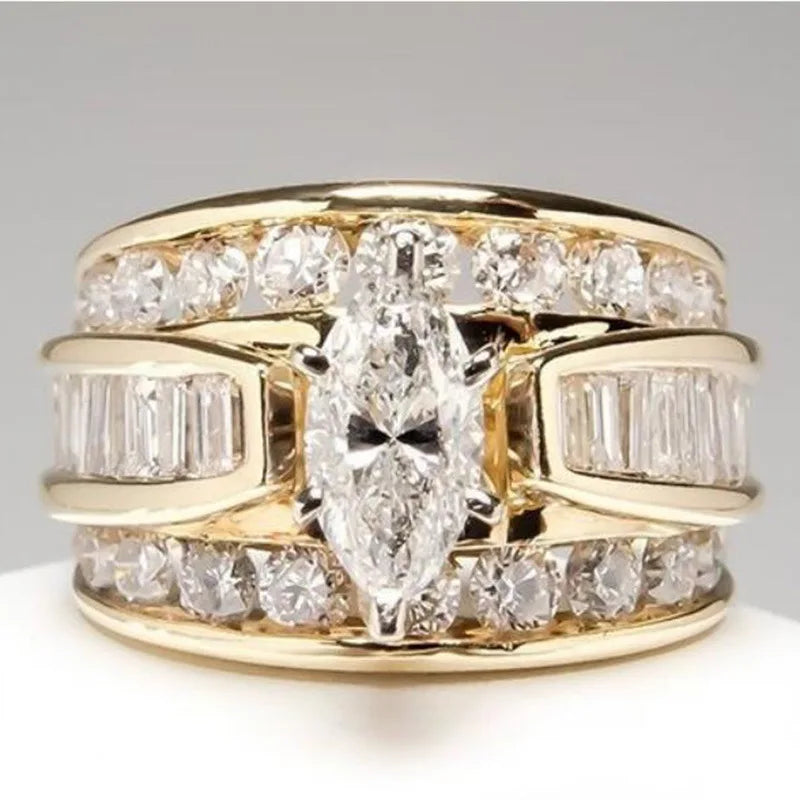 luckacco new retro women square royal princess stylish wedding ladies finger ring  pretty gift valentine's surprise for wife