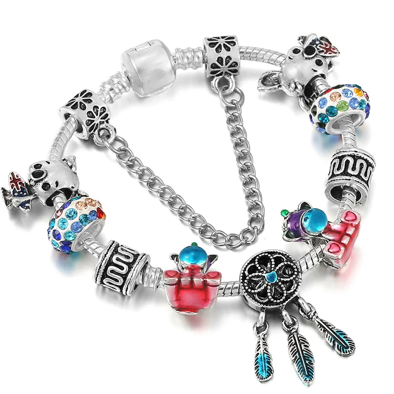 luckacco baopon new fashion life of tree crystal charm bracelet fit green color snake chain brand bracelets & bangles for women jewelry
