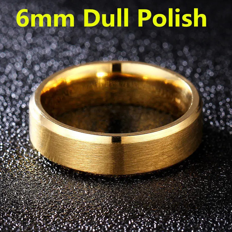 luckacco 4-8mm dull polish silver color titanium ring for men and women personalized ring customize engraved