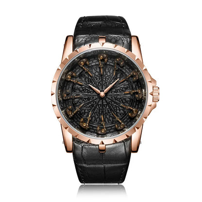 Luckacco UTHAI CQ312 Medieval style men's waterproof twelve knight quartz watch and the best choice for gift giving occasions