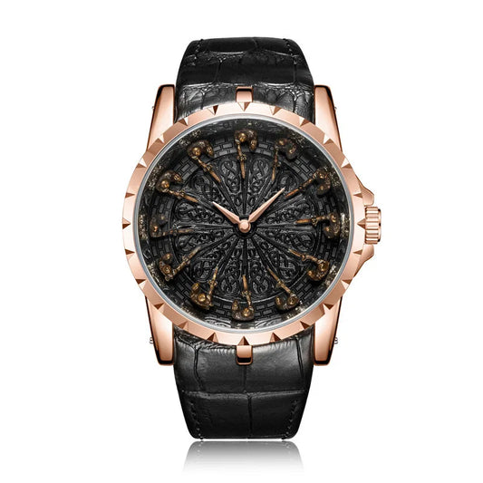 Luckacco UTHAI CQ312 Medieval style men's waterproof twelve knight quartz watch and the best choice for gift giving occasions