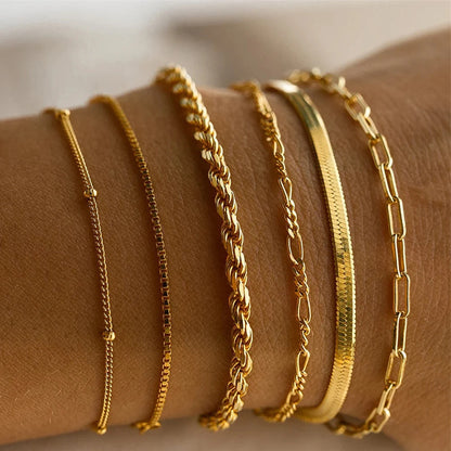 Luckacco 4PCS/Set Fashionable Snake Imitation Gemstone Bangle Rhinestone Full Metal Bracelet Set for Women's Jewelry Birthday Party Gifts