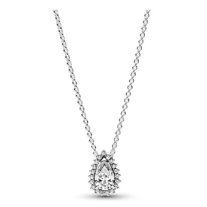 Luckacco New 925 sterling silver gold droplet pearl snowflake pendant necklace exquisite and luxurious women's charm jewelry gift