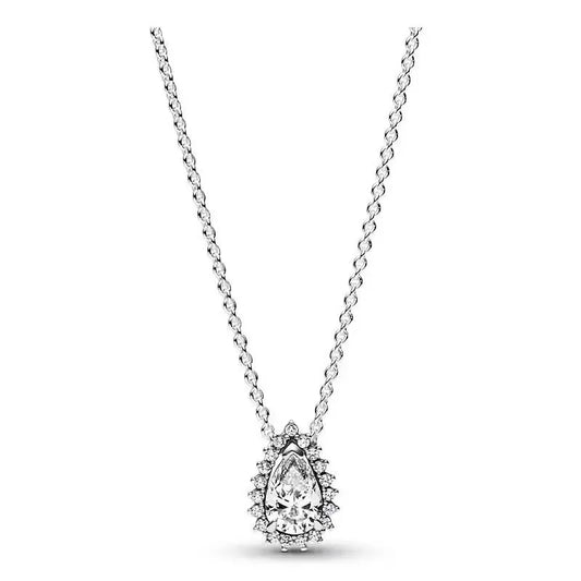 Luckacco New 925 sterling silver gold droplet pearl snowflake pendant necklace exquisite and luxurious women's charm jewelry gift