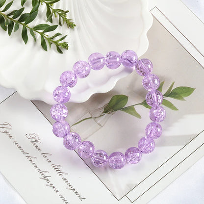 Luckacco Shinning Crystal Beads Elastic Bracelet Korean Style Colorful Crystal Glass Beaded Bracelet Bangles For Women