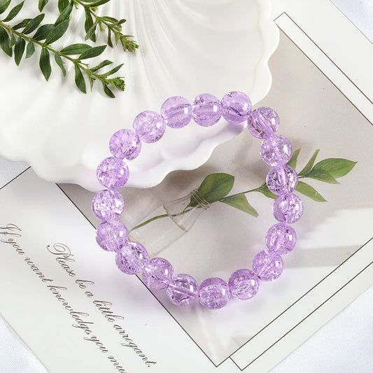 Luckacco Shinning Crystal Beads Elastic Bracelet Korean Style Colorful Crystal Glass Beaded Bracelet Bangles For Women