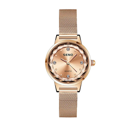 Luckacco Watches Fashion Elegant Diamond Mesh Strap Women's Watch Waterproof Quartz Watch Ladies Watch