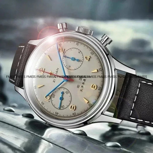 Luckacco Seagull Original 1963 Timing Code Men's Watch/accessory Bubble Dome Glass Beat Quartz Clock Business Luxury Retro Chronograph