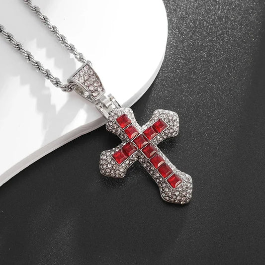 Luckacco Hip Hop Ice Out Zircon Letter Otf Letter Pendant Necklace for Men and Women Fashion Rock Party Jewelry Gift