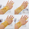 Luckacco Gold Plated Cuff Bracelet With Ring Female Dubai Gold Color Bangles For Women Luxury Dubai Anniversary Gift Jewelry Accessories