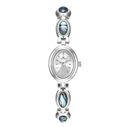 Luckacco Luxury Women's Quartz Watch Ladies Waterproof Retro Natural Jade Stones Chain Fashion Elegant Watches Gift For Girl