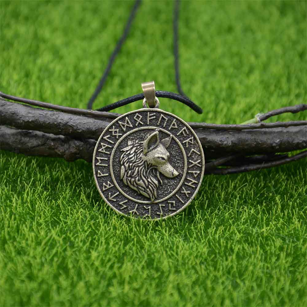 Vikings Wolf Pendant Norse Runic Runes Amulet And Talisman Jewelery Viking Necklace Dropship Suppliers - luckacco