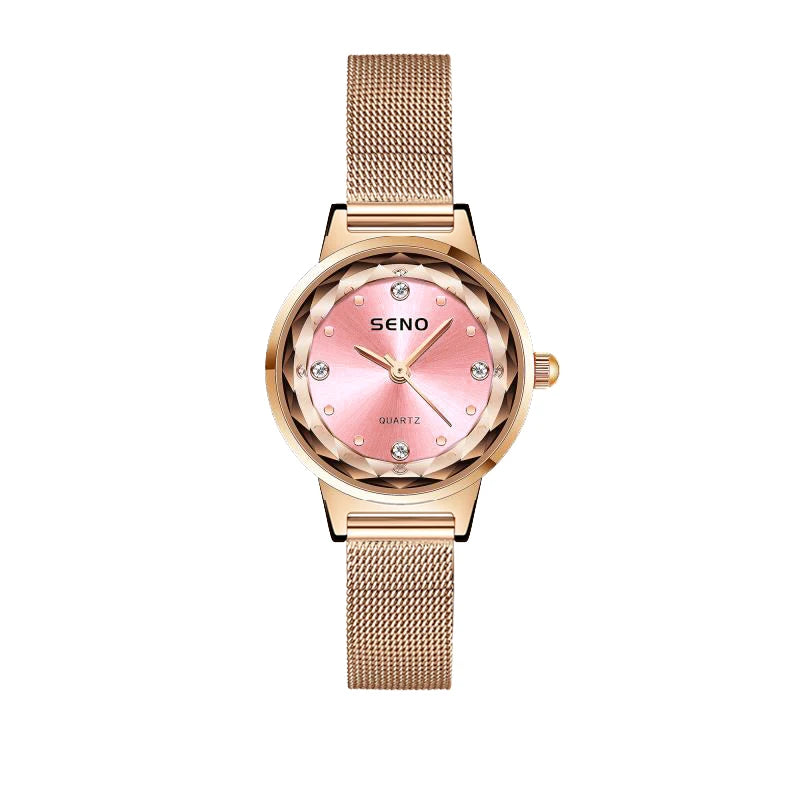 luckacco watches fashion elegant diamond mesh strap women's watch waterproof quartz watch ladies watch