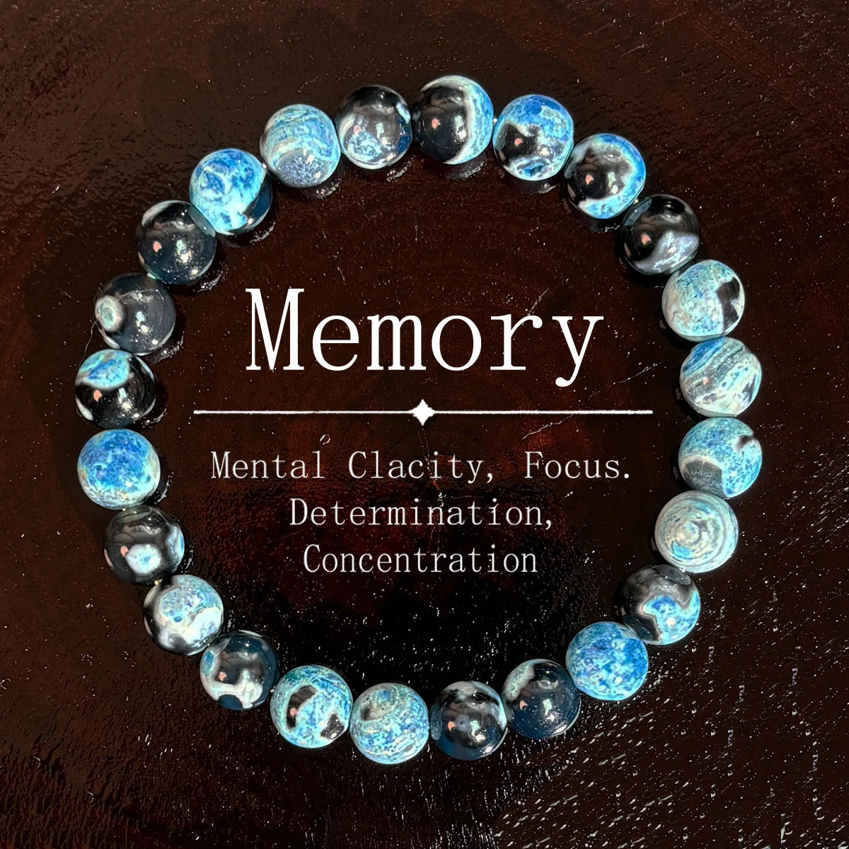 luckacco 8mm blue fire agate bracelet - natural relaxation and mental clarity, perfect gift for family and friends