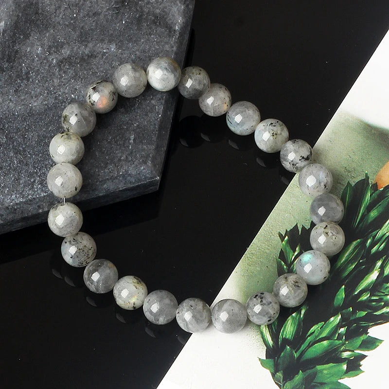 luckacco original india labradorite beads bracelets for women reiki natural stone blue moonstone charm bangle femme bijoux couple jewelry