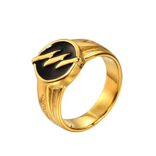 Luckacco Men's ring 316L stainless steel ring hip-hop lightning classic friends lovers jewelry best gift wholesale