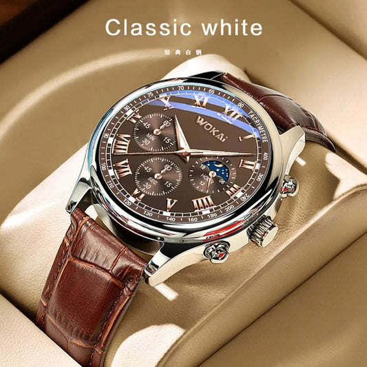 Luckacco Stylish and Casual High Quality Ladies Colorful Gold Dial Leather Strap Full Diamond Watch Student Girl Simple Vintage Clock