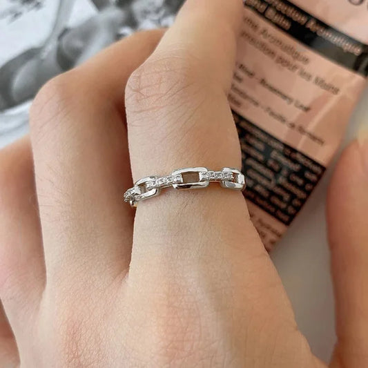 Luckacco Dainty Minimalist Stacking Ring For Women Trend Cubic Zircon Gold Color Crystal Finger Accessories for Female Jewelry Gift R737