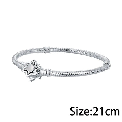 Luckacco 925 Sterling Silver lotus Charm fit Bracelet diy For women Fashion Pendant Romantic Jewelry Elegant Charm Fine 2025 New Hot Bead