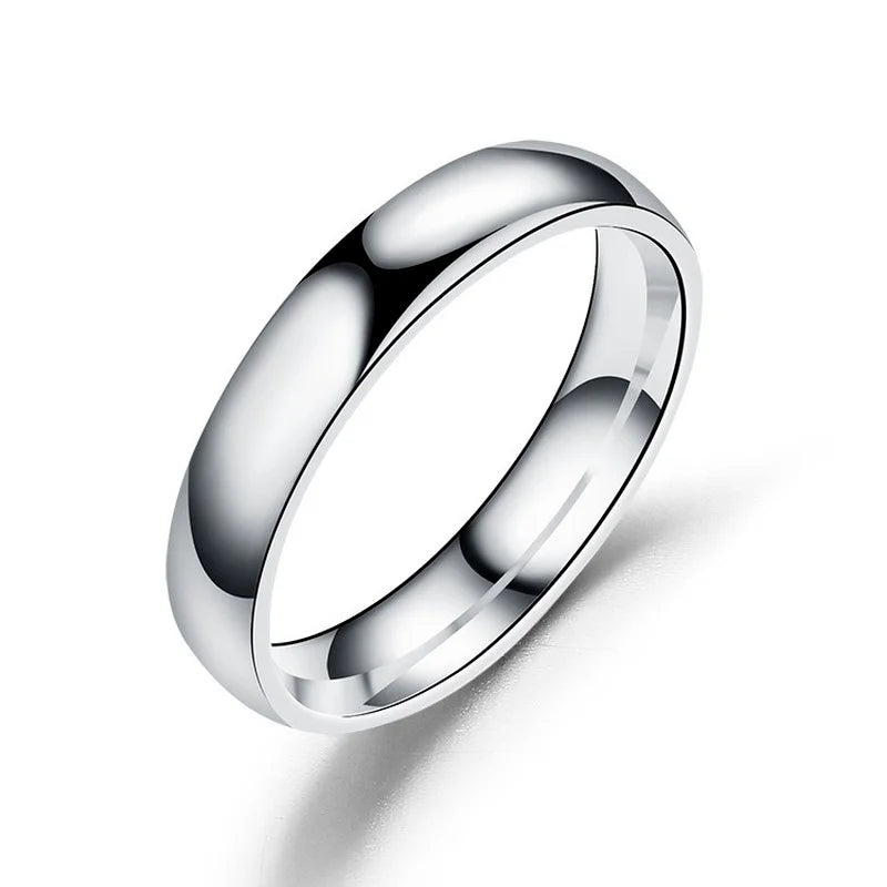 luckacco simple 6mm titanium ring women men prevent allergy high polished wedding rings stainless steel couple finger jewelry gifts