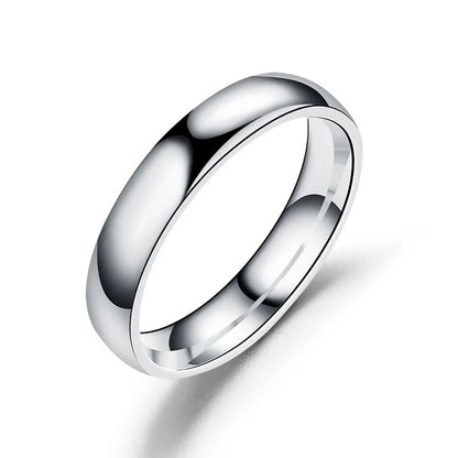 Luckacco Simple 6mm Titanium Ring Women Men Prevent Allergy High Polished Wedding Rings Stainless Steel Couple Finger Jewelry Gifts
