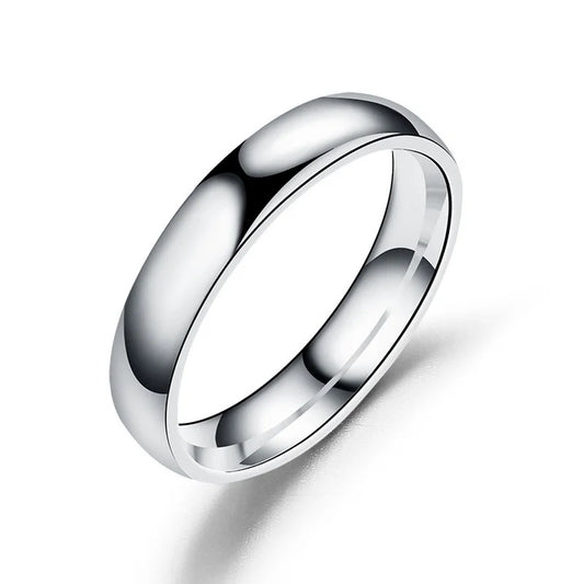 Luckacco Simple 6mm Titanium Ring Women Men Prevent Allergy High Polished Wedding Rings Stainless Steel Couple Finger Jewelry Gifts