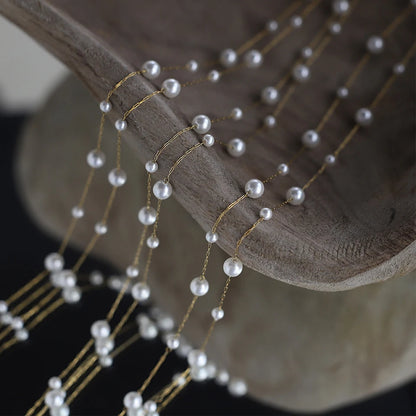 Luckacco picks Stainless Steel Temperament Pearl Chain Choker Necklace for Women Waterproof Collar Jewelry Bijoux Gift
