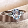 Luckacco 925 Sterling Silver Rings for Woman Luxury Blue Crystal Female Cubic Zirconia Women Sterling 925 Silver Colorful Zircon Ring