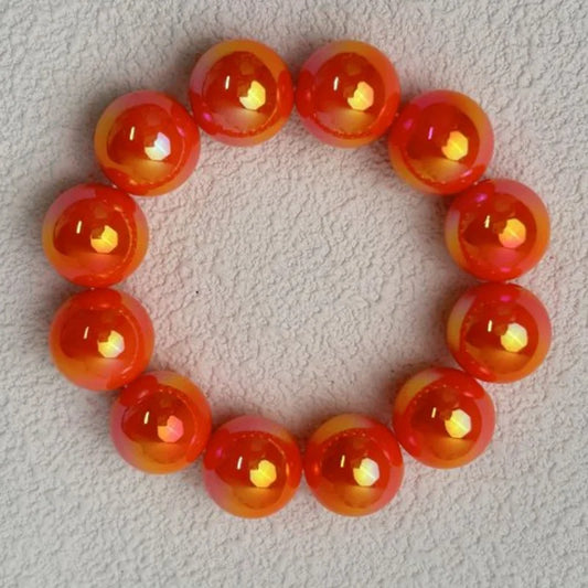 Luckacco European and American contrasting color laser beaded resin bracelet