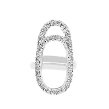 Luckacco Copper Inlaid Zircon Nail Ring Manicure Joint Ring for Women Trend Party Jewelry Fashion Party Jewelry Accessories Trendy