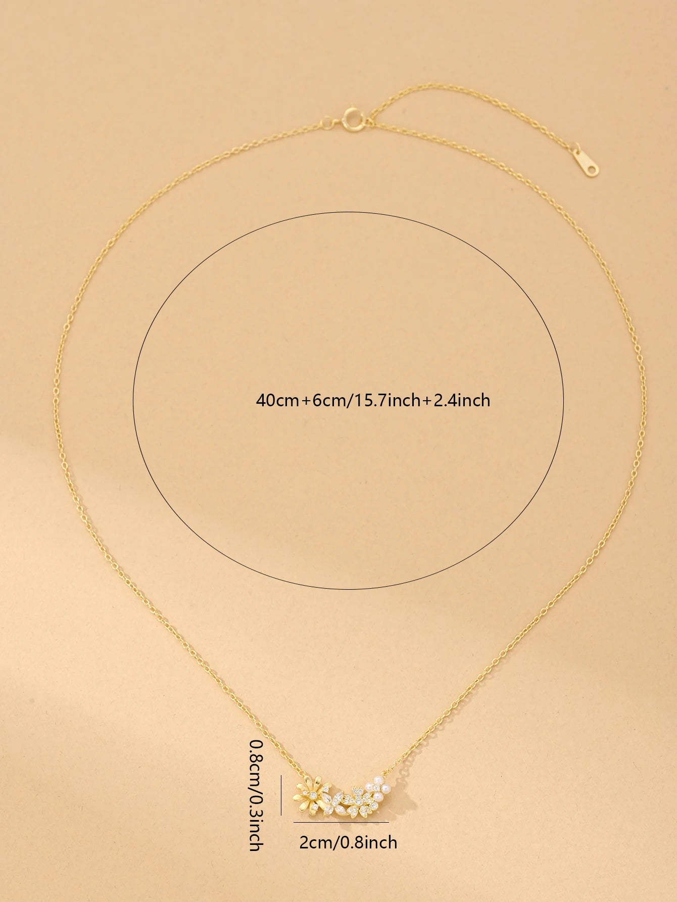 luckacco hot selling 925 sterling silver necklace inlaid with zircon flowers and pearls, with a niche design and gentle temperament.
