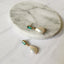 GHIDBK Baroque Flatten Freshwater Pearl Stud Earrings Women Dainty Square Green Crystal Earring Studs Handmade Delicate Earring - luckacco
