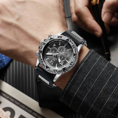 Luckacco Fashion Large Dial Men’s Watch Casual Silicone Band Analog Quartz Wrist Watch Man Sports Watches Reloj Hombre
