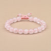 Luckacco 1p 8mm Rose Quartz Amethyst Sunstone Moonstone Braided Ajustable Beaded Bracelet Natural Gem Crystal Energy gift for men women