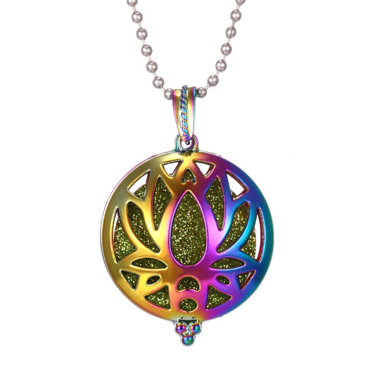 Luckacco New Colorful Aromatherapy Necklace Vintage Flower Butterfly Tree Owl Essential Oil Diffuser Necklace Perfume Lockets Pendants