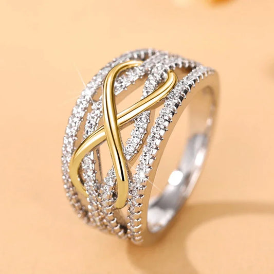 Luckacco Unique Love Design Women Rings for Wedding Engagement Band Luxury Accessories Hot Trend Eternity Jewelry Party Gift Anillos