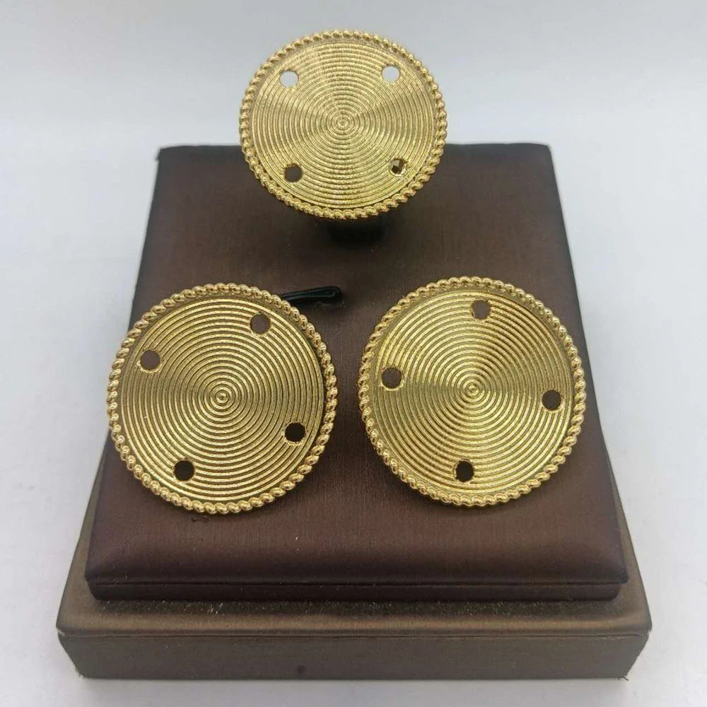 luckacco african gold plated earrings and ring jewelry set for women new design earrings and finger ring set for brazilian jewellery gift