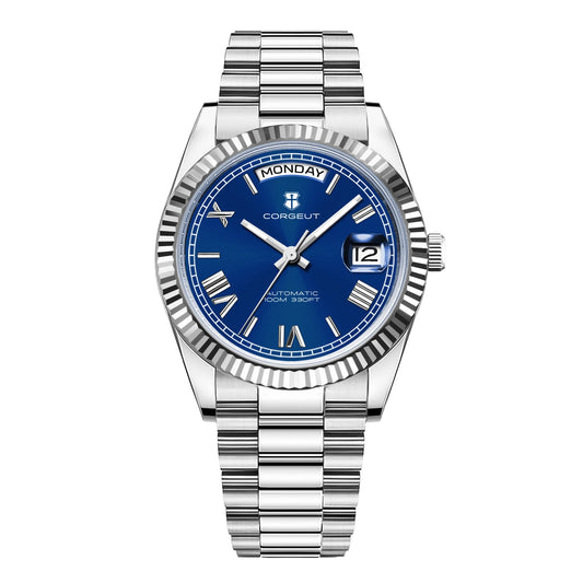 Luckacco CORGEUT New Color 36/39mm Dial Man watch Week Date Calendar Type Watch Sapphire Luxury Mechanical Steel Clock waterproof